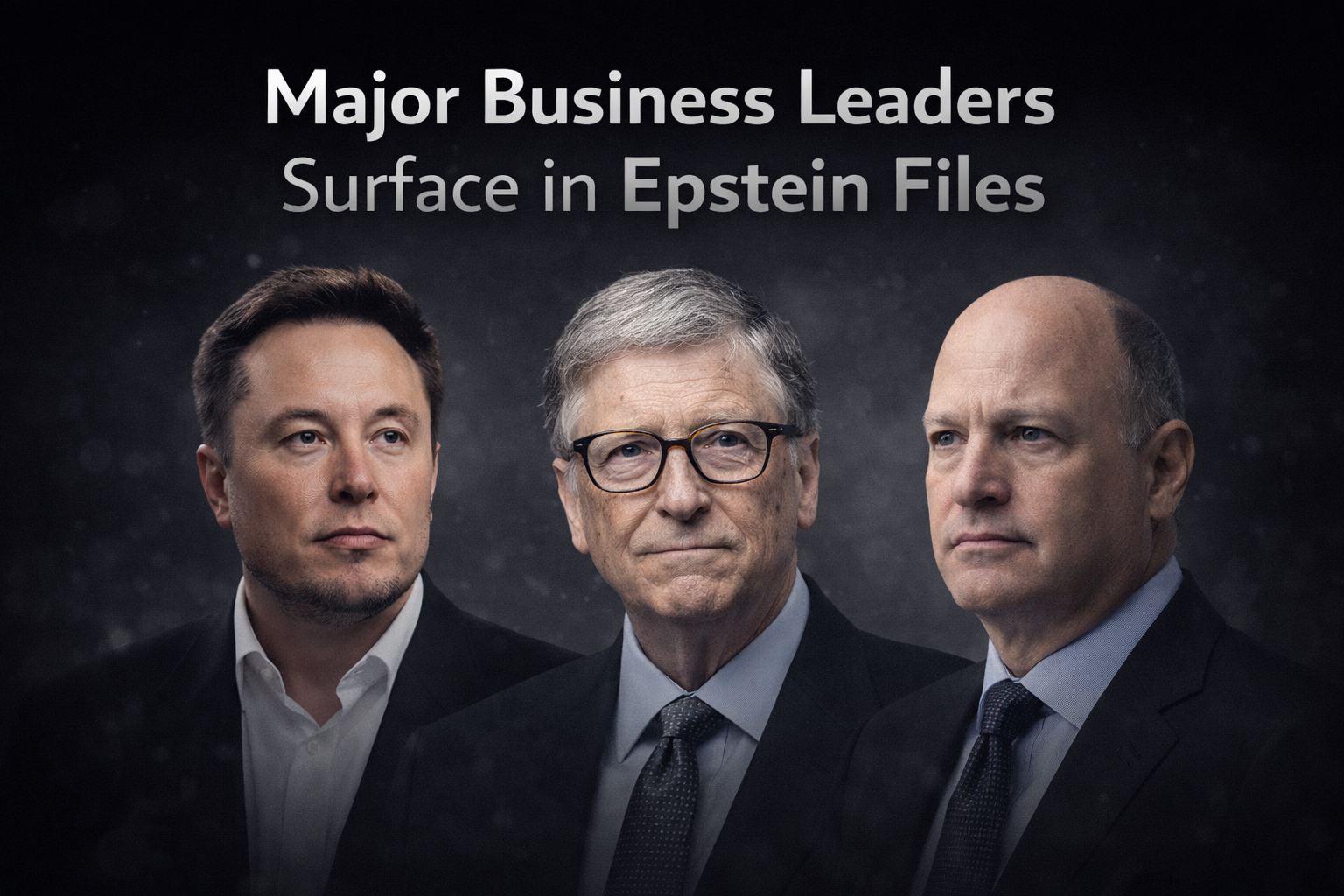 Major business leaders referenced in newly released Jeffrey Epstein files, including prominent figures from the tech and finance sectors.