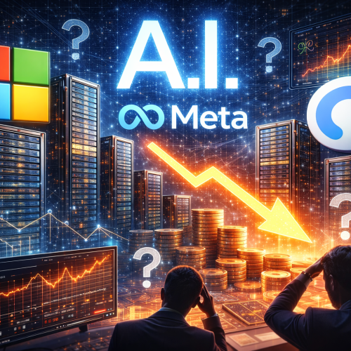 Big Tech companies invest billions in artificial intelligence infrastructure amid investor uncertainty about returns.